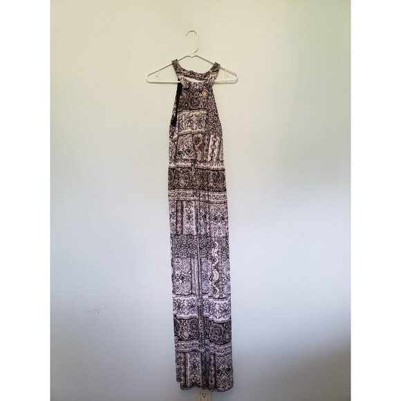 Three Pink Hearts Dresses & Skirts - Three Pink Hearts Maxi Women S Tank Dress Sleeveless Black Floral Boho Side Slit